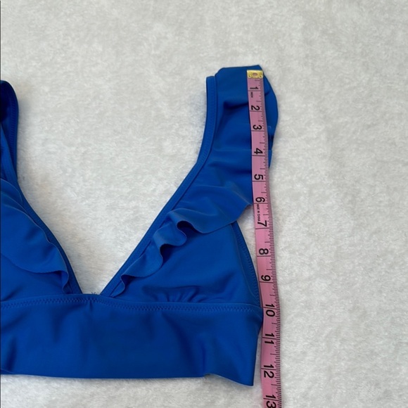 Aerie Blue Ruffle Triangle Adjustable Strap Bikini Top - Picture 6 of 10